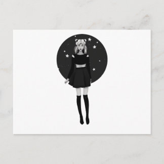 Sailor moon gothic watercolor postcard