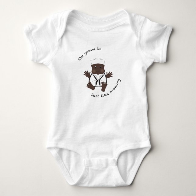 Sailor mummy baby bodysuit (Front)