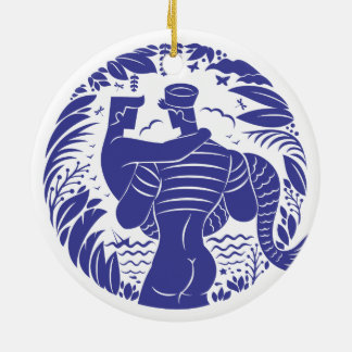 Sailor n merman ceramic tree decoration