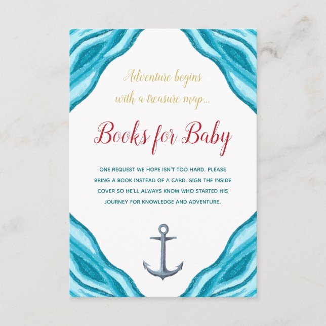 Sailor Nautical Books For Baby Enclosure Card (Front)