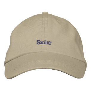 Sailor Nautical Minimal Text Design Embroidered Hat