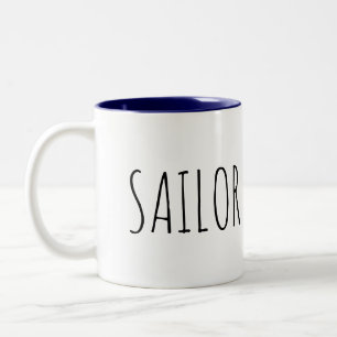 Sailor Navy Blue Interior Inside Coffee Mug