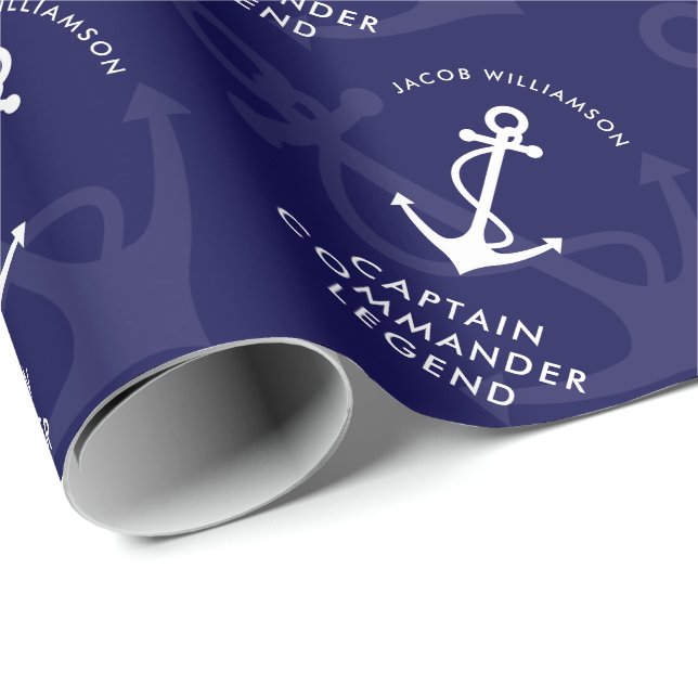 Sailor or Captain's Birthday - He is a Legend Wrapping Paper (Roll Corner)