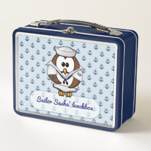 Sailor owl - metal lunchbox