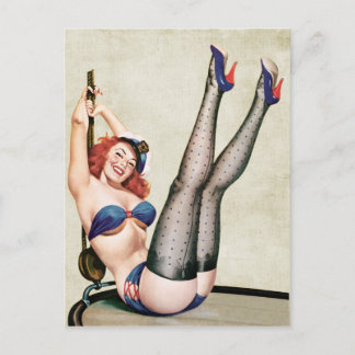 Sailor Pin up Girl Postcard