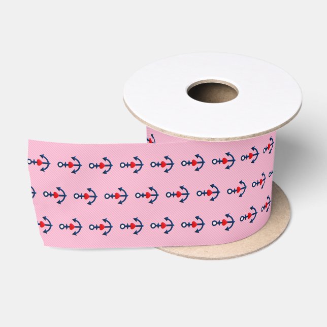 sailor pink satin ribbon (Spool)