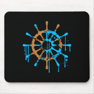 Sailor Ship Steering Wheel Graffiti Drops Sailing Mouse Mat