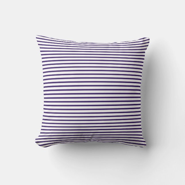 Sailor Stripes - Navy Blue and White Cushion (Front)