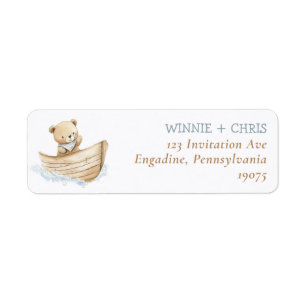 Sailor Teddy Bear Baby Shower Return Address