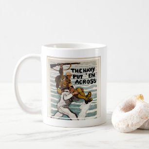 Sailor Wading As He Carries A Soldier On Shoulder Coffee Mug
