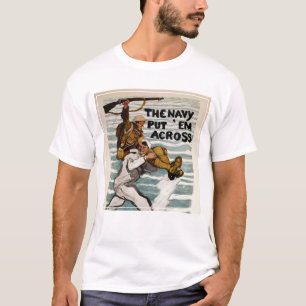 Sailor Wading As He Carries A Soldier On Shoulder T-Shirt