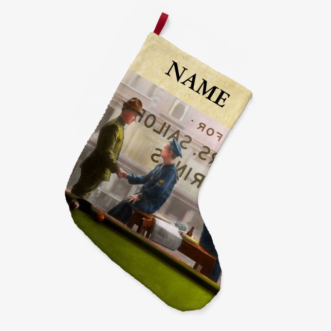 Sailor - Welcome sailor 1908 Large Christmas Stocking (Front (Hanging))