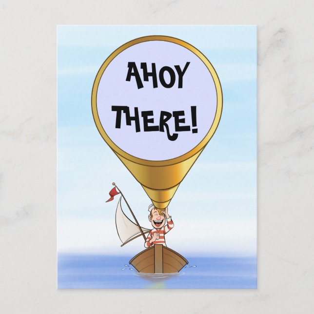 Sailor with telescope greeting postcard (Front)