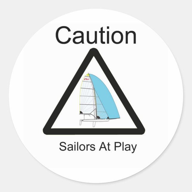 Sailors At Play Classic Round Sticker (Front)