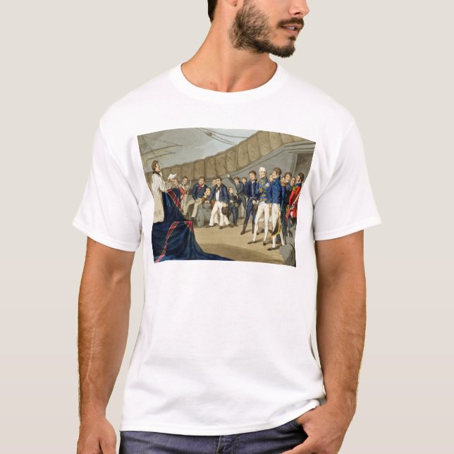 Sailors at Prayer on Board Lord Nelson's Ship T-Shirt (Front)