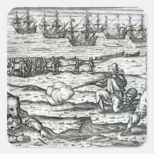 Sailors attacked by polar bears square sticker