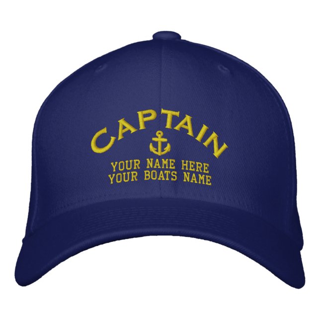 Sailors boat captains sailing embroidered hat (Front)
