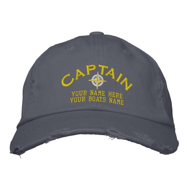 Sailors boat captains sailing embroidered hat (Front)