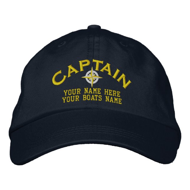 Sailors boat captains sailing embroidered hat (Front)