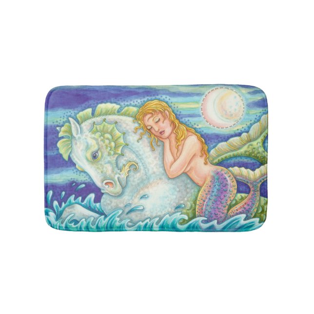 Sailor's Dream Mermaid SMALL BATH MAT Merhorse (Front)