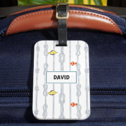Sailor's knots and minnows luggage tag