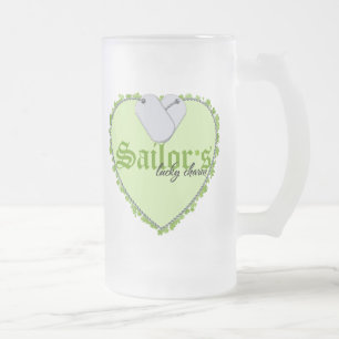 Sailor's Lucky Charm Frosted Glass Beer Mug