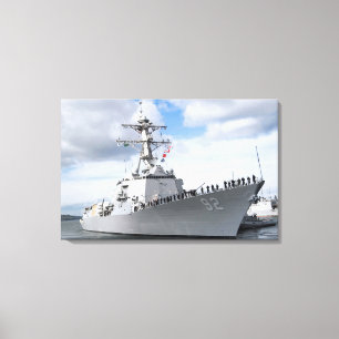 Sailors man the rails canvas print