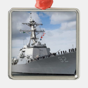 Sailors man the rails metal tree decoration