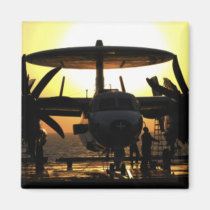 Sailors work on an E-2C Hawkeye aircraft Magnet