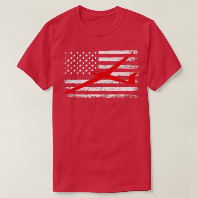 sailplane american flag sailplane glider  (2)  T-Shirt (Design Front)