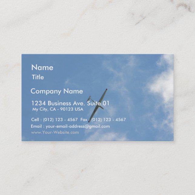 Sailplane Business Card (Front)