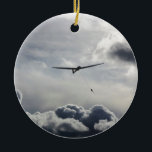 Sailplane Launching Ceramic Tree Decoration<br><div class="desc">Photographed at the London Gliding Club in Dunstable.</div>