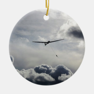 Sailplane Launching Ceramic Tree Decoration