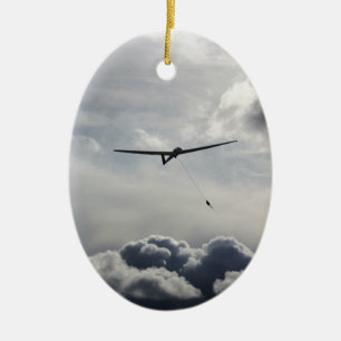 Sailplane Launching Ceramic Tree Decoration