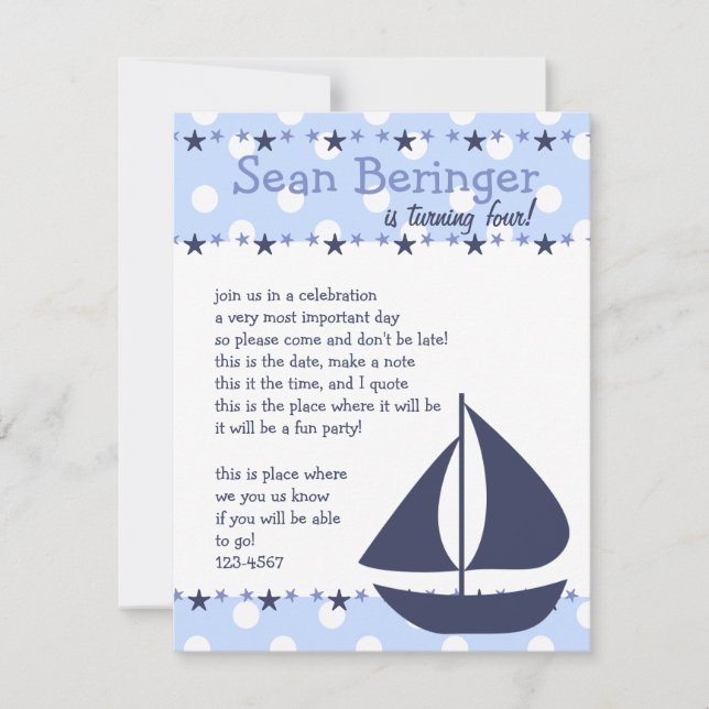 Sails and Stars Invitation (Front)