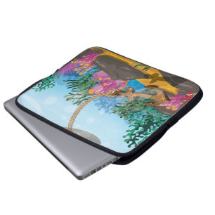 Sails ship dropping anchor laptop sleeve