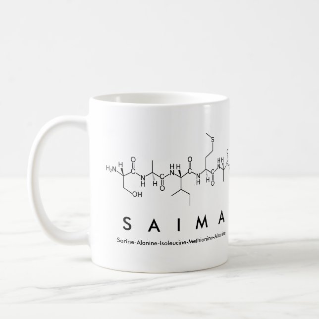 Saima peptide name mug (Left)
