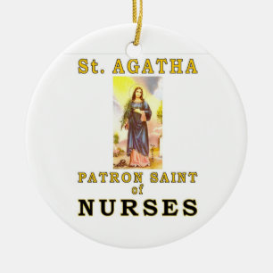 SAINT AGATHA CERAMIC TREE DECORATION