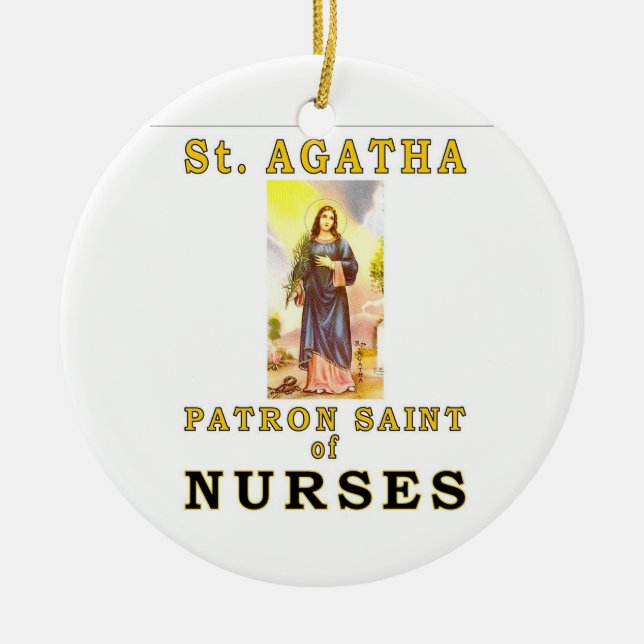 SAINT AGATHA CERAMIC TREE DECORATION (Front)