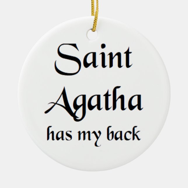 saint agatha ceramic tree decoration (Front)