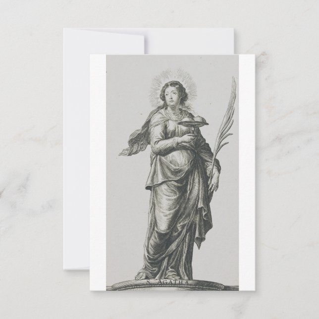 Saint Agatha of Sicily Celestial Flame Holy Card (Front)