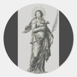 Saint Agatha of Sicily Volcanic Grace Art Classic Round Sticker