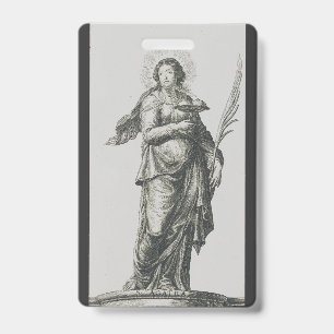 Saint Agatha of Sicily Volcanic Grace Art ID Badge