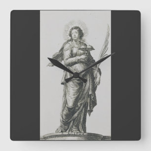 Saint Agatha of Sicily Volcanic Grace Art Square Wall Clock