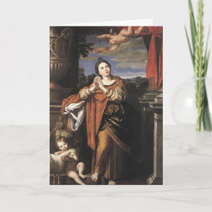 Saint Agnes by Domenichino (c. 1620) Card