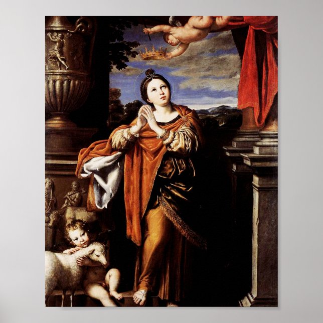 Saint Agnes by Domenico Zampieri Poster (Front)