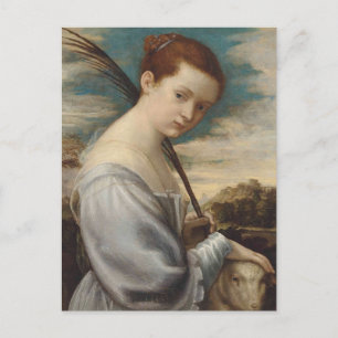 Saint Agnes by the Circle of Titian Postcard