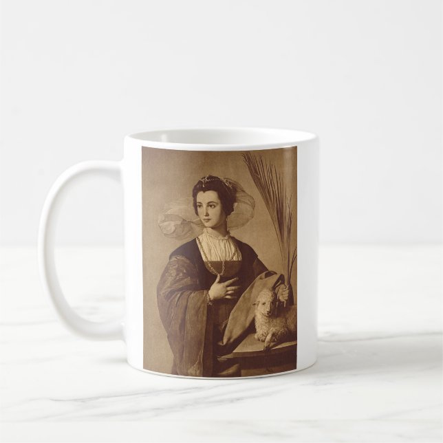 Saint Agnes Martyr by Alonso Cano  Coffee Mug (Left)