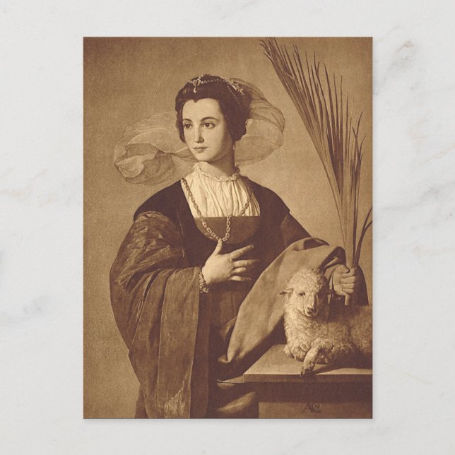 Saint Agnes Martyr by Alonso Cano  Postcard (Front)