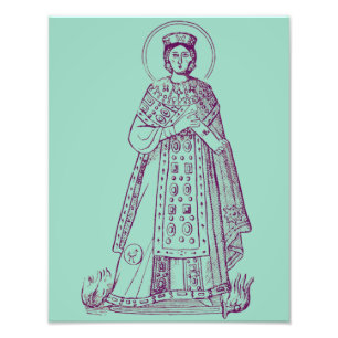 Saint Agnes of Rome greek mosaic Photo Print